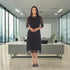 3/4 Sleeve Illusion Dress - DR1483 Black